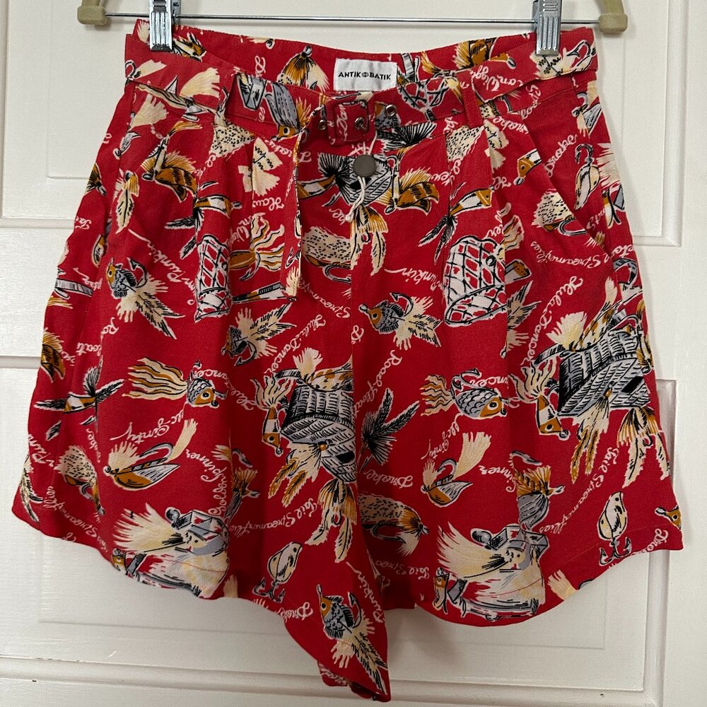 ANTIK BATIK Hilo Belted Crepe de Chine Shorts Small/Size EU 38 - Picture 4 of 9